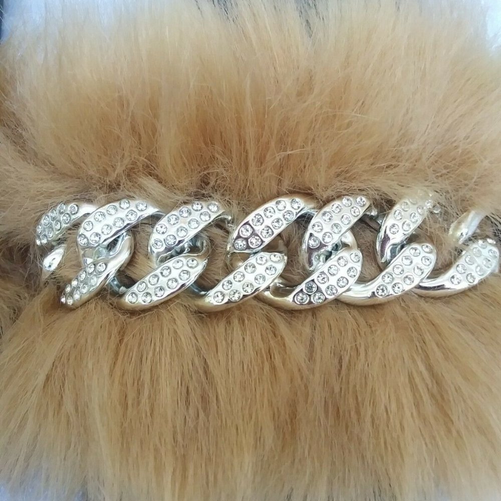 Brown Faux Fur Slides/Slippers/With Chain - Picture 6 of 9